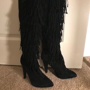 Steve Madden tall suede fringe boot